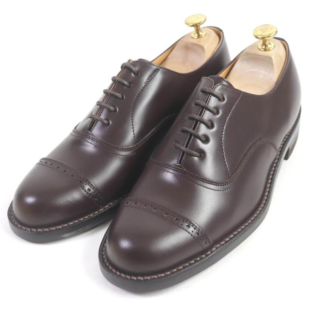 未使用品□REGAL リーガル パンチドキャップトゥ レースアップ レザー ドレスシューズ ビジネスシューズ ダークブラウン 26 日本製の通販は