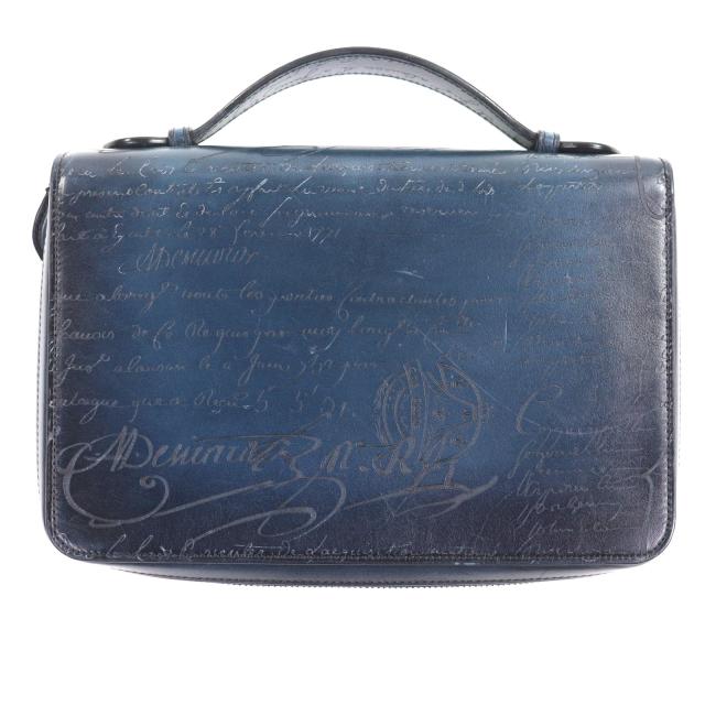 美品▼BERLUTI ベルルッティ イタウバ ワイド ロングジップウォレット スクリットレザー クラッチバッグ 保存袋付き メンズ 定価305800円