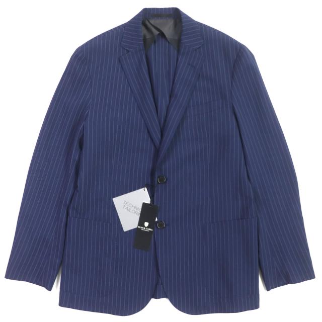 未使用品▼ブラックレーベル・クレストブリッジ 51D11-511-24 ストライプ 裏地チェック柄 本切羽 薄手 テーラードジャケット XL 正規品