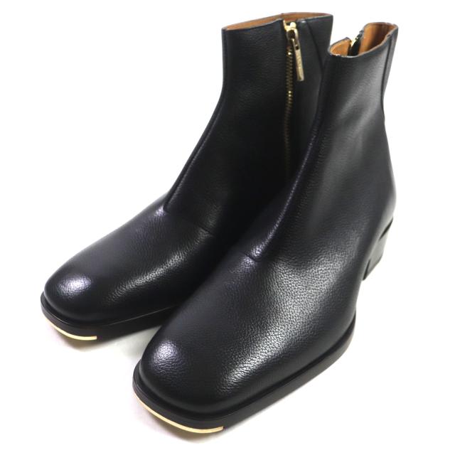 極美品▼JIMMY CHOO ジミーチュウ サイドジップ ジョッパーブーツ レザー ショートブーツ ブラック ゴールド金具 42 イタリア製メンズ