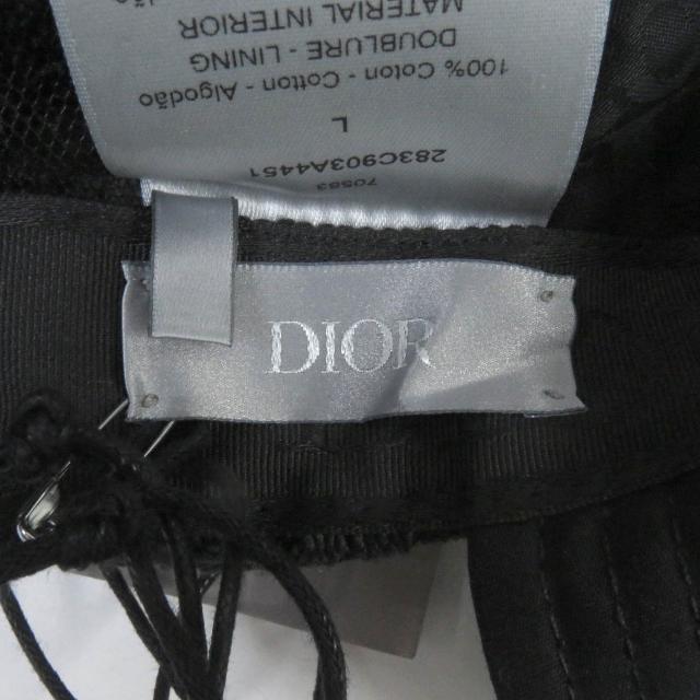 未使用品□DIOR ディオール オム 283C903A4451 オブリーク ドッキング キャスケット ハット キャップ 帽子 ブラック L イタリア製 正規品_4