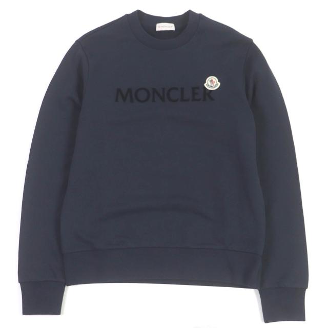 未使用品□MONCLER モンクレール 2022年製 MAGLIA GIROCOLLO コットン100％ 長袖 ロゴトレーナー スウェット ネイビー XS 正規品 メンズの通販は 55,000円