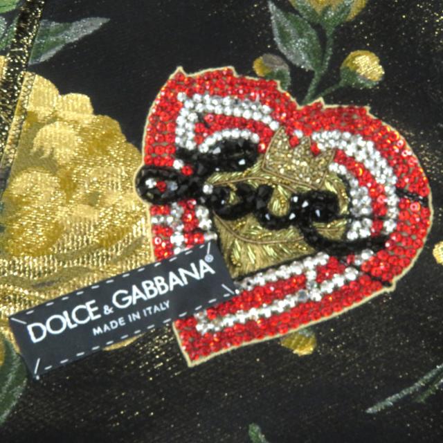 未使用品△DOLCE&amp;GABBANA ドルチェ＆ガッバーナ 黒タグ フラワージャガード ビーズ装飾 ノーカラージャケット 36 正規品 定価389000円_5