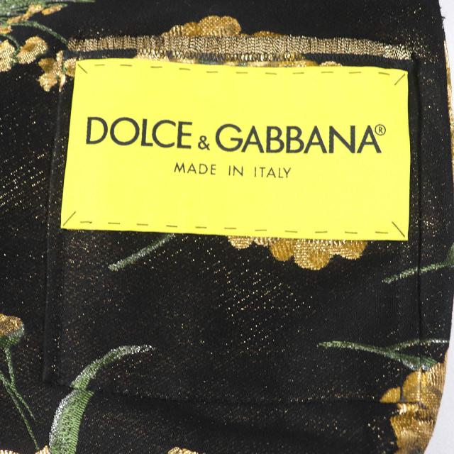 未使用品△DOLCE&amp;GABBANA ドルチェ＆ガッバーナ 黒タグ フラワージャガード ビーズ装飾 ノーカラージャケット 36 正規品 定価389000円_7