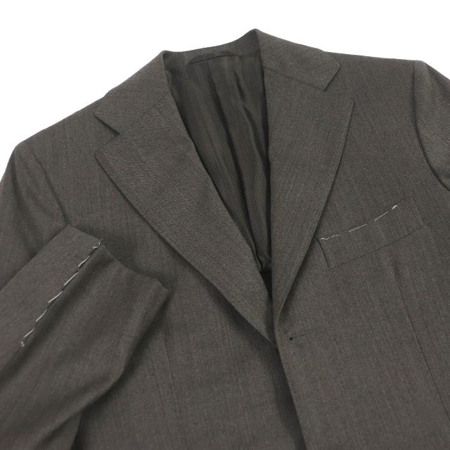 未使用品□Sartorio サルトリオ ウール100％ シングルスーツ ブレザー スラックス セットアップ ブラウン系 44 イタリア製 正規品 メンズ_1
