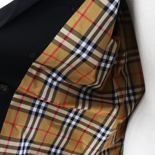 極美品◎BURBERRY バーバリー 8006111 ケンジントン デタッチャブルフード トレンチコート 裏ノバチェック ブラック 40 正規品 レディースの通販は