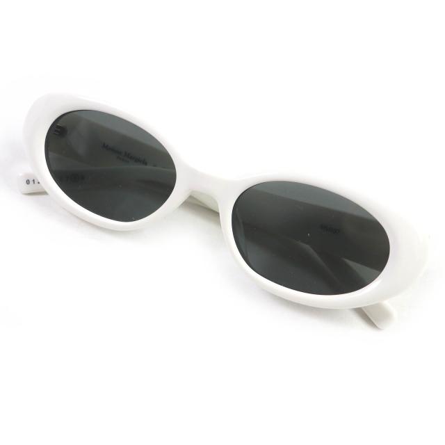 良品□ジェントルモンスター メゾンマルジェラ 8 MM107 W2 4ステッチ オーバル サングラス アイウェア ホワイト 54□20-145 メンズ