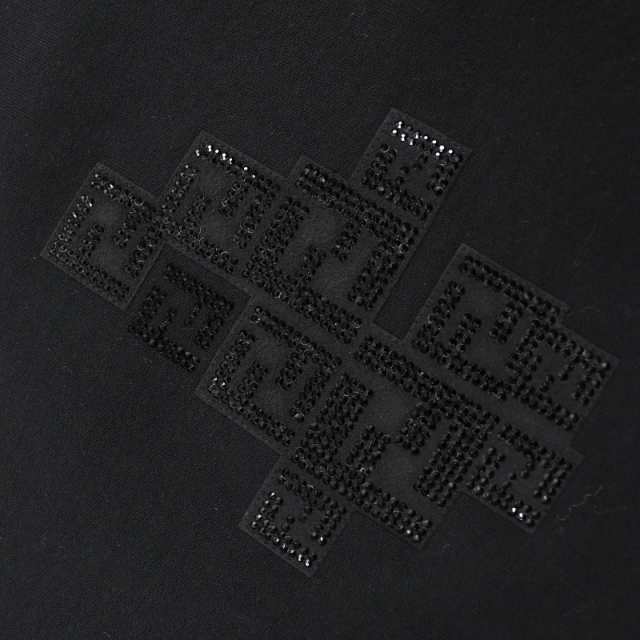 未使用品△FENDI フェンディ FY0178 コットン100％ FFロゴビーズ装飾 長袖 トレーナー スウェット ブラック XL イタリア製 正規品 メンズの通販は