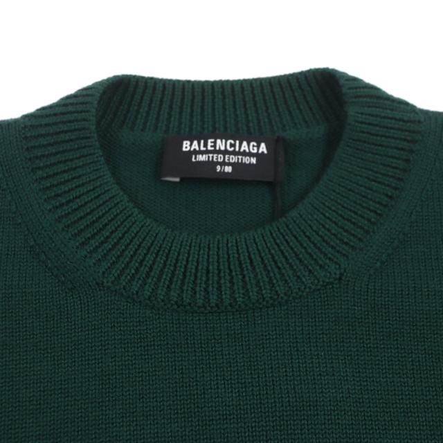 極美品▼BALENCIAGA バレンシアガ 22SS 682005 LIMITED EDITION 9/80 PARISロゴ刺繍 クルーネック ニット ウール100% セーター S 正規品_1