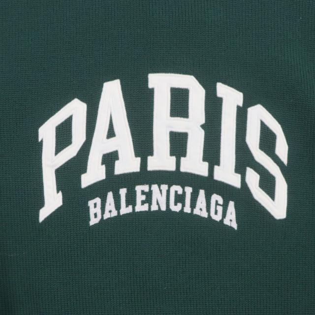 極美品▼BALENCIAGA バレンシアガ 22SS 682005 LIMITED EDITION 9/80 PARISロゴ刺繍 クルーネック ニット ウール100% セーター S 正規品_3