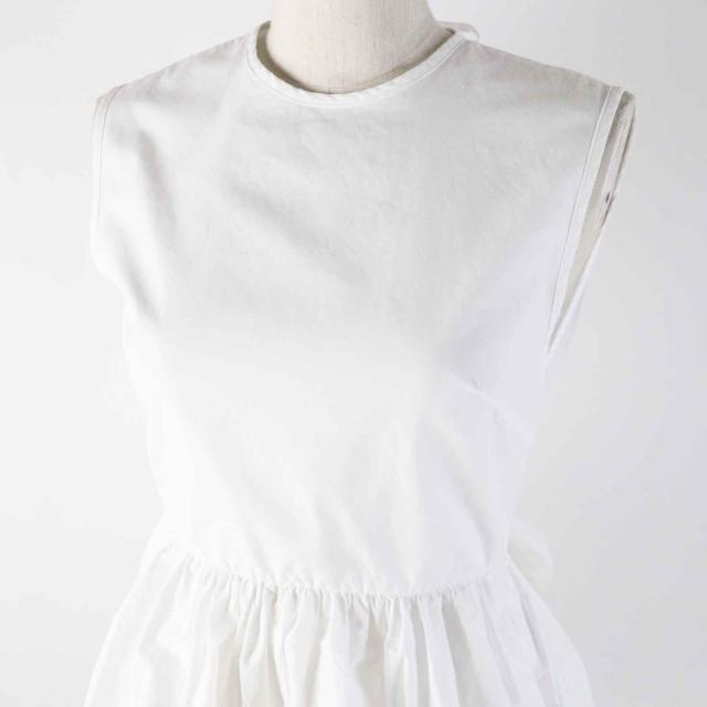 美品◎CECILIE BAHNSEN セシリーバンセン 1577-343-8031 SS20-00107 EA TOP コットン ノースリーブ トップス ホワイト XS/S 正規品_1
