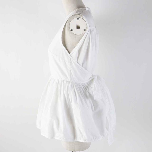 美品◎CECILIE BAHNSEN セシリーバンセン 1577-343-8031 SS20-00107 EA TOP コットン ノースリーブ トップス ホワイト XS/S 正規品_2