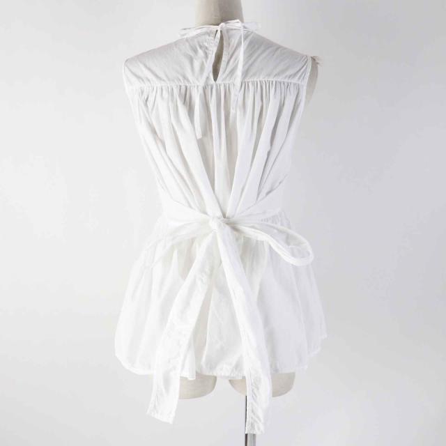 美品◎CECILIE BAHNSEN セシリーバンセン 1577-343-8031 SS20-00107 EA TOP コットン ノースリーブ トップス ホワイト XS/S 正規品_3