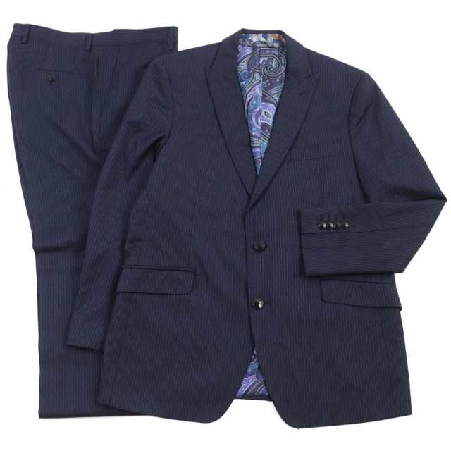 極美品○ETRO エトロ 172-1A915-0091 ロゴボタン 裏地シルク