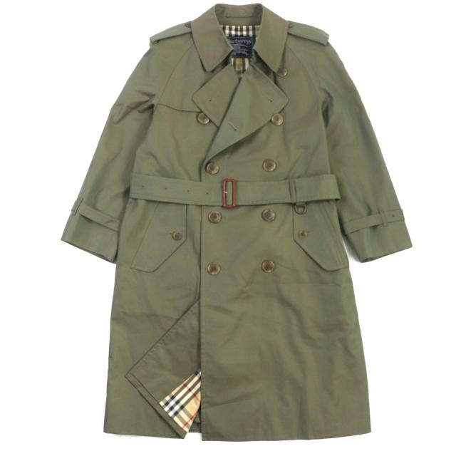 バーバリー トレンチコート ロング丈 ベルト付き 白タグ 玉虫色 S BURBERRY トレンチコート ベルト付き 白ダク 玉虫色 S バーバリー