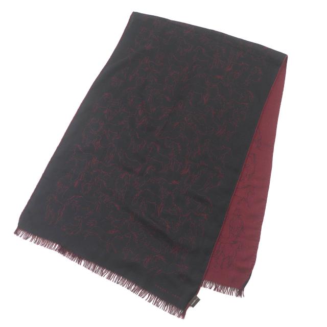 美品 HERMES エルメス カシミヤ ストール マフラー ショール ボルドー