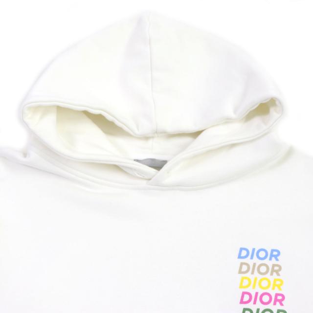 美品▼DIOR ディオール オム 24SS 413J646A0531 コットン マルチロゴ オーバーサイズ プルオーバー パーカー ホワイト X3L 正規品 メンズ_1