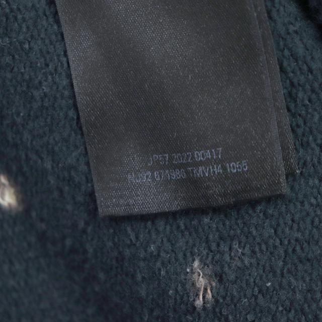 美品▼BALENCIAGA バレンシアガ 22AW 674986 コットン100% ロゴプリント ペンキクラッシュ ダメージ加工 プルオーバー パーカー L 正規品_7