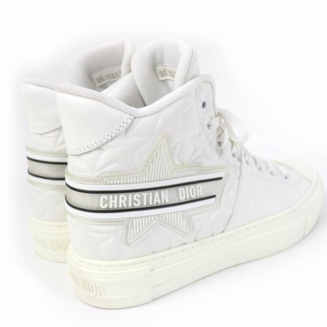 美品☆Christian Dior クリスチャンディオール ウォーキンディオール スターエンボス レザー ハイカットスニーカー 36.5 レディースの通販は