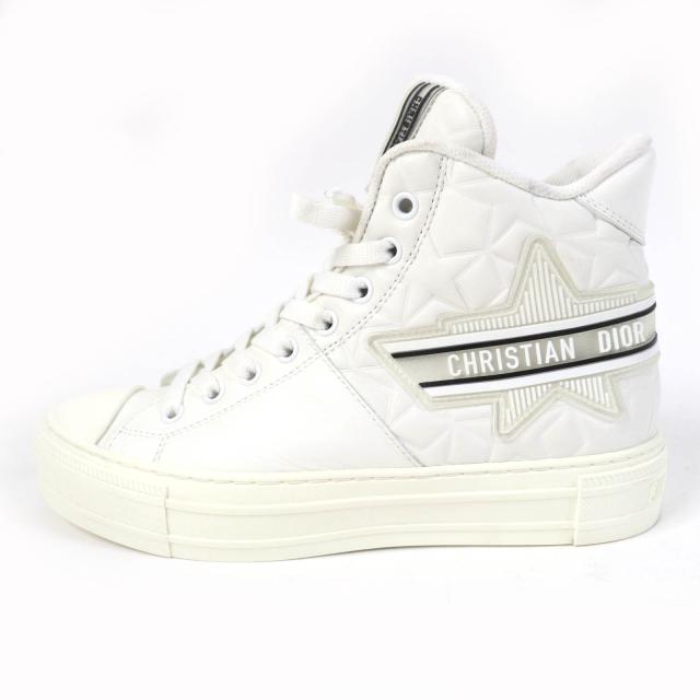 美品☆Christian Dior クリスチャンディオール ウォーキンディオール スターエンボス レザー ハイカットスニーカー 36.5 レディースの通販は
