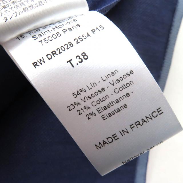 未使用品△LANVIN ランバン リネン ワンショルダー ノースリーブ ドレス ワンピース パープルブルー 38 フランス製 正規品_7