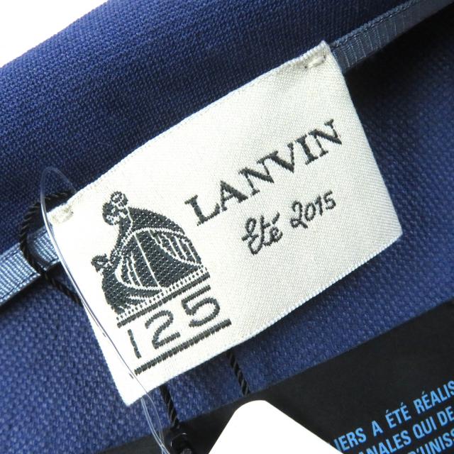 未使用品△LANVIN ランバン リネン ワンショルダー ノースリーブ ドレス ワンピース パープルブルー 38 フランス製 正規品_5