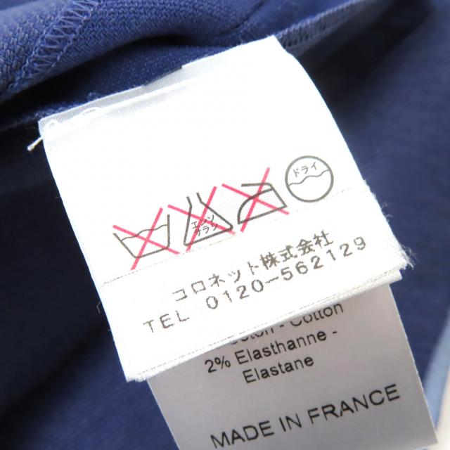 未使用品△LANVIN ランバン リネン ワンショルダー ノースリーブ ドレス ワンピース パープルブルー 38 フランス製 正規品_6