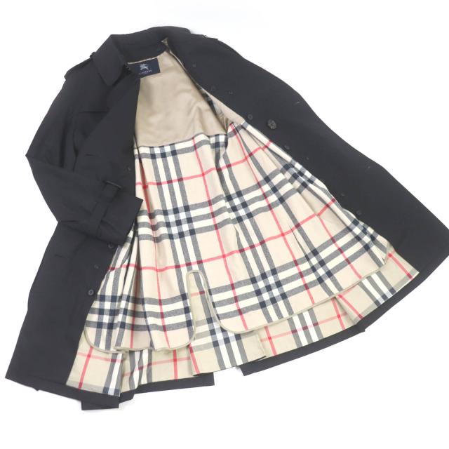 極美品♡バーバリーロンドン ステンカラーコートウールノバチェック 赤