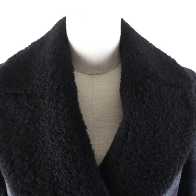 美品☆BURBERRY LONDON バーバリーロンドン 襟元ムートン・ロゴボタン