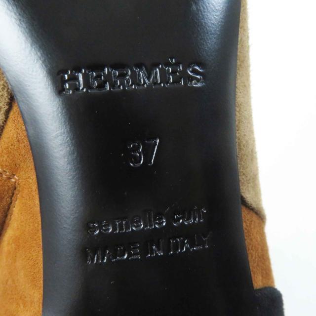 美品◎HERMES エルメス BROOKE ブルーク スウェードレザー ショートブーツ マルチ 37 箱・保存袋付 イタリア製 レディース_8