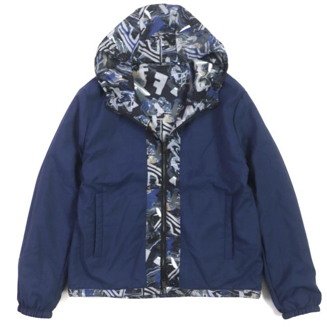 極美品▽FENDI フェンディ 2021年製 FW1088 FFロゴ 総柄 フード付き