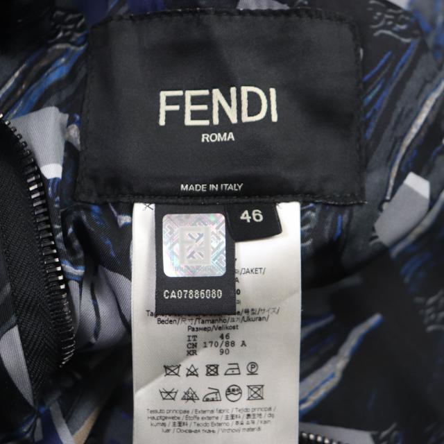極美品▽FENDI フェンディ 2021年製 FW1088 FFロゴ 総柄 フード付き