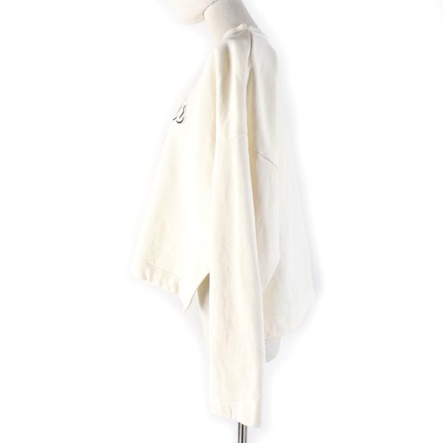 美品☆MONCLER モンクレール 2022年製 FELPA ロゴ入り オーバーサイズ 長袖 トレーナー スウェット アイボリー S 正規品 レディース_1