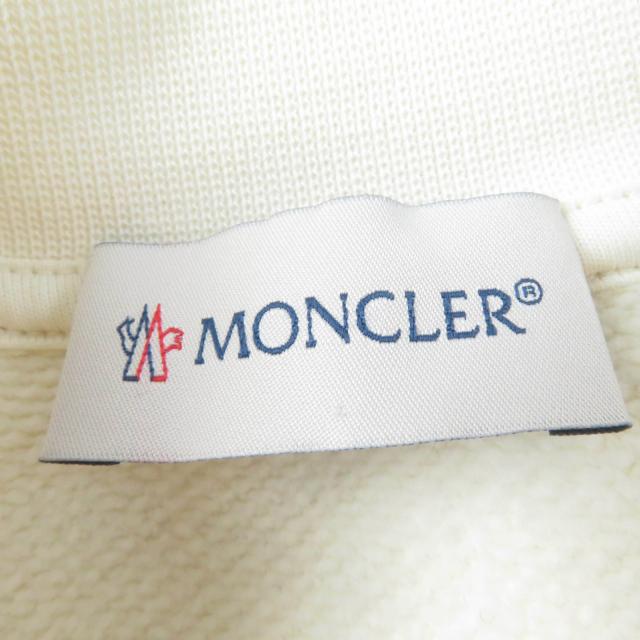 美品☆MONCLER モンクレール 2022年製 FELPA ロゴ入り オーバーサイズ 長袖 トレーナー スウェット アイボリー S 正規品 レディース_5