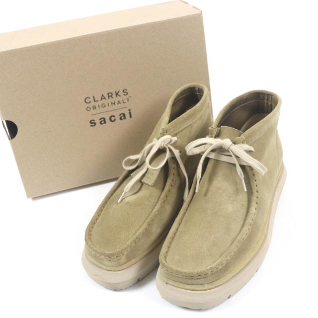 未使用品□sacai×Clarks サカイ×クラークス 23SS 23-03070M Hybrid Wallabee Boots スウェードレザー ワラビーブーツ ベージュ 6.5_1