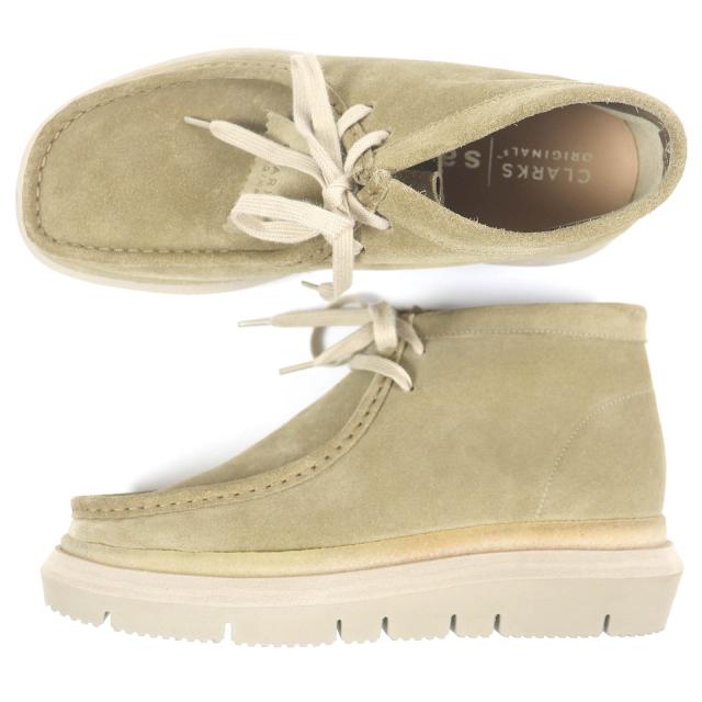 未使用品□sacai×Clarks サカイ×クラークス 23SS 23-03070M Hybrid Wallabee Boots スウェードレザー ワラビーブーツ ベージュ 6.5_3