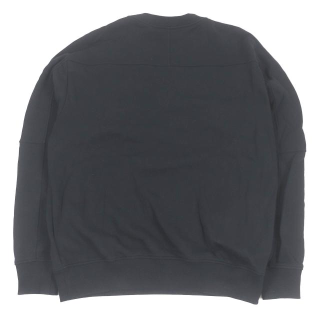 美品□BALMAIN バルマン コットン100％ ロゴエンボス クルーネック ロングスリーブ トレーナー スウェットシャツ ブラック S　メンズ_2