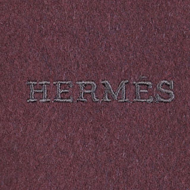 良品▼HERMES エルメス カシミヤ100% フリンジ付き ロゴ刺繍 大判ストール マフラー レッドブラウン スコットランド製 メンズ 良品▽HERMES エルメス カシミヤ100% フリンジ付き ロゴ刺繍 大判