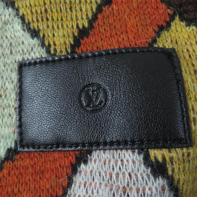 未使用品☆LOUIS VUITTON ルイヴィトン 22AW 1AAMCF ウール モヘア混 レザーロゴパッチ付 長袖 ニット マルチ S 伊製 正規品 レディース_4