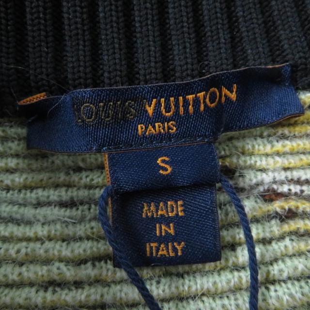 未使用品☆LOUIS VUITTON ルイヴィトン 22AW 1AAMCF ウール モヘア混 レザーロゴパッチ付 長袖 ニット マルチ S 伊製 正規品 レディース_5