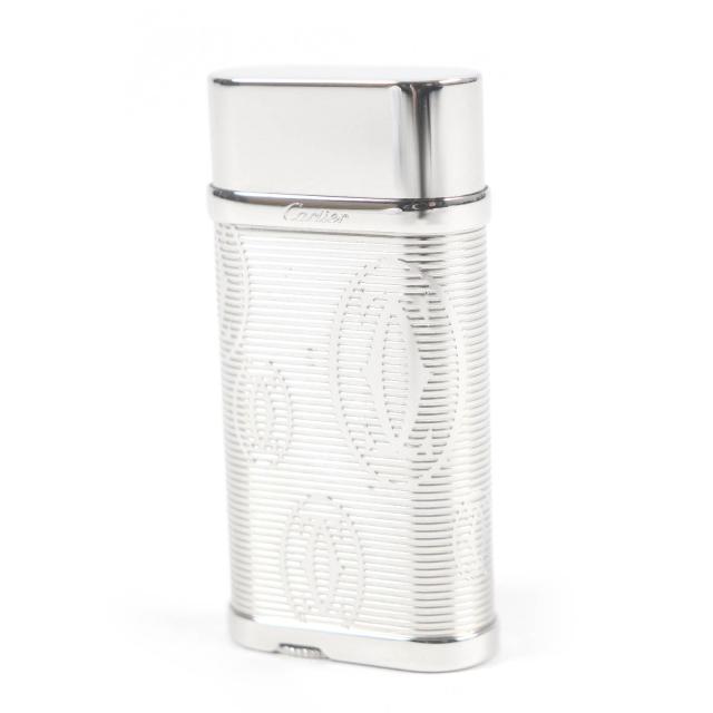 極美品□Cartier カルティエ ゴドロン ハッピーバースデー 2Cデコール オーバル ガスライター シルバー スイス製 メンズ 着火確認済みの通販は