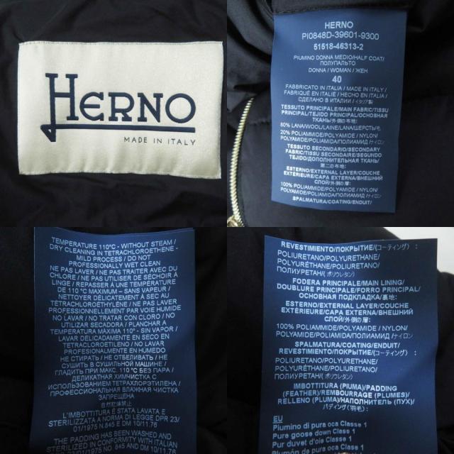 美品◎Herno ヘルノ 2021年製 PI0848D ウール フード付き 切替デザイン