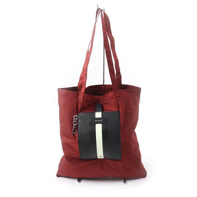 極美品★BALLY バリー FARROW レザー使い 折り畳み トートバッグ ショッピングバッグ エコバッグ DARK RED 1 保存袋付き レディースの通販は