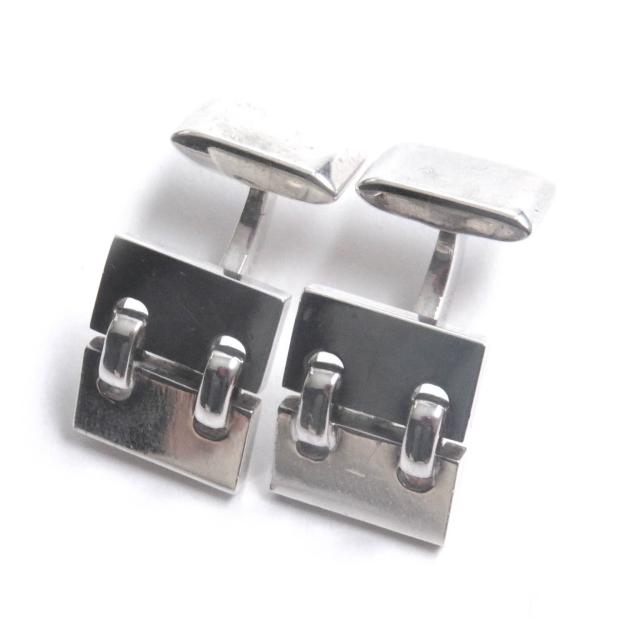 美品□HERMES エルメス ヴィンテージ カフリンクス カフスボタン アクセサリー AG925 シルバー 箱・ケース付き 総重量12.4g メンズ
