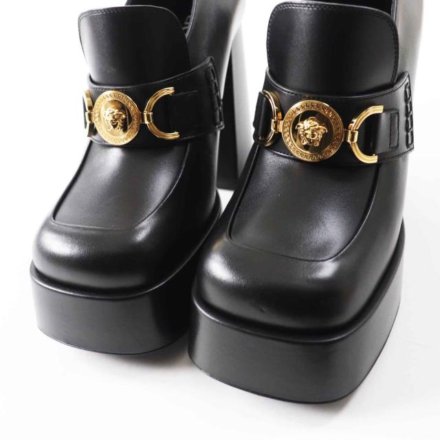 極美品◎VERSACE ヴェルサーチ メデューサ金具 チャンキーヒール