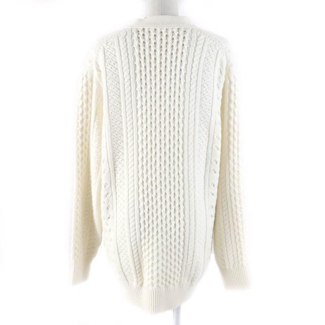 美品★Chloe クロエ 21AW ウール カシミヤ混 ケーブルニット 長袖 カーディガン トップス  WHITE XS イタリア製 正規品 レディース 美品☆Chloe クロエ 21AW ウール カシミヤ混 ケーブルニット 長袖