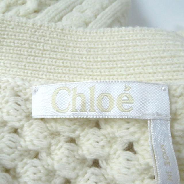 美品★Chloe クロエ 21AW ウール カシミヤ混 ケーブルニット 長袖 カーディガン トップス  WHITE XS イタリア製 正規品 レディース Chloe - 美品☆Chloe クロエ 21AW ウール カシミヤ混 ケーブルニット