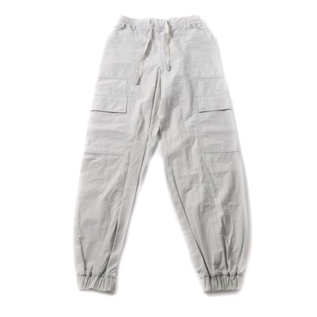 極美品★MONCLER モンクレール 2022年製 PANTALONE コットン100％ ロゴパッチ付 カーゴパンツ ボトムス ライトグレー 38 正規 レディース_1
