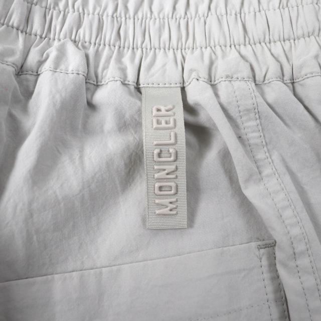 極美品★MONCLER モンクレール 2022年製 PANTALONE コットン100％ ロゴパッチ付 カーゴパンツ ボトムス ライトグレー 38 正規 レディース_6