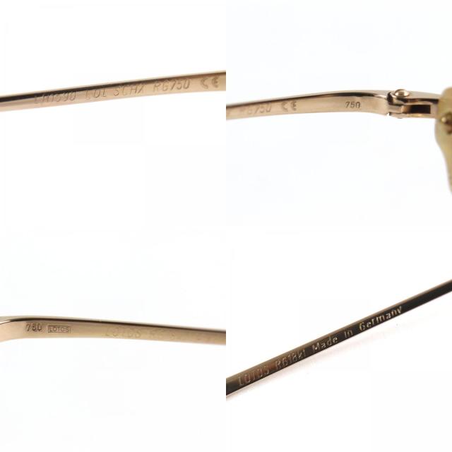 良品○LOTOS ロトス 18Kフレーム スクエアシェイプ ハーフリム メガネ
